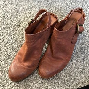 Lucky Brand, size 8 1/2 heeled leather booties.